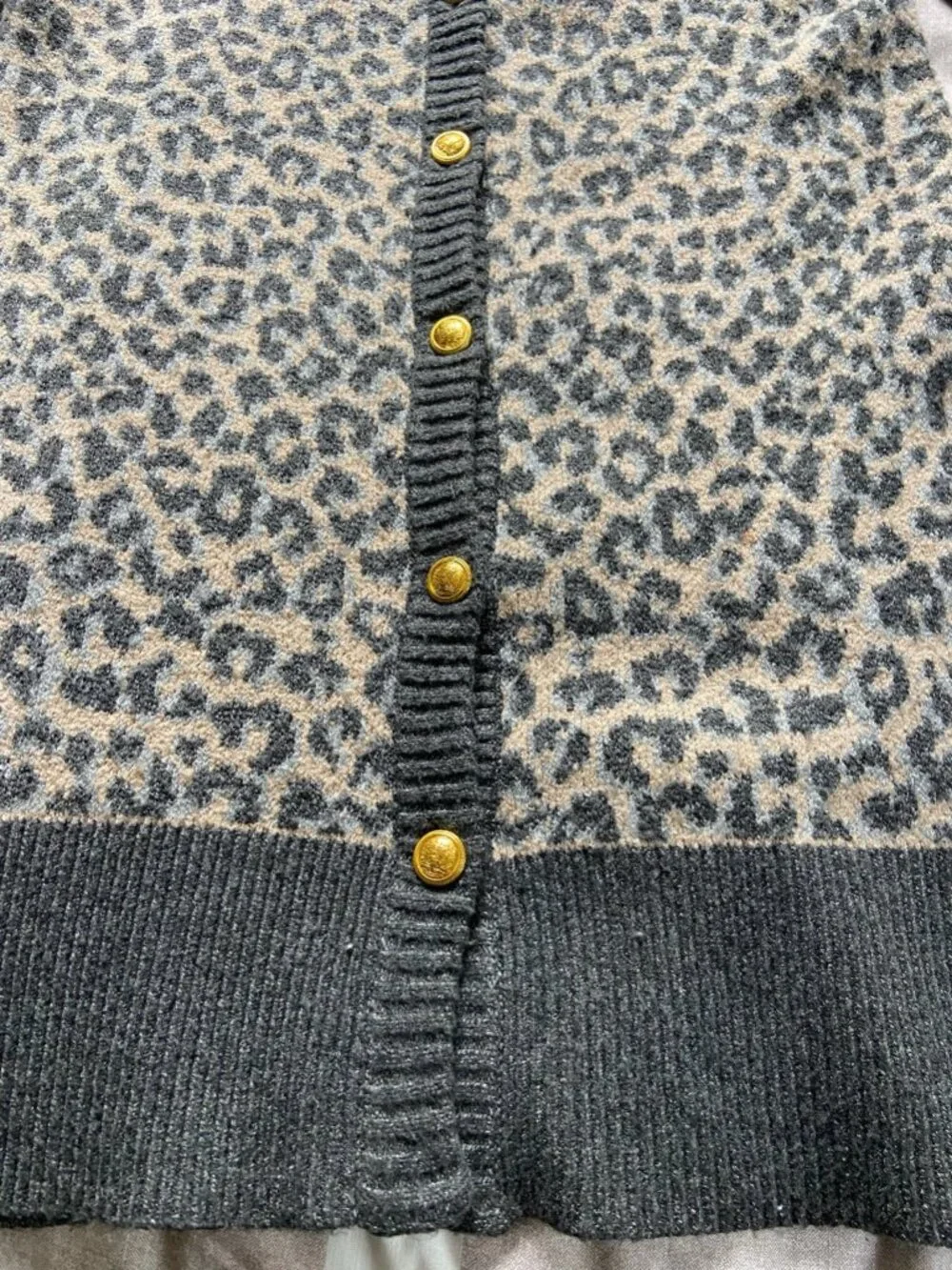 NWT Marled Leopard Print Long Cardigan Sweater - Picture 5 of 7
